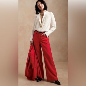 NWT Banana Republic Lido Wide-Leg Italian Wool Pant size 2